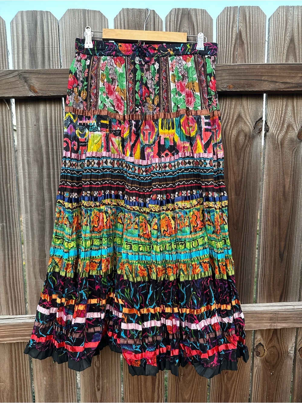 Travel Smith Womens Skirt MP Multi Boho Maxi Peasant Eclectic Hippie Broomstick